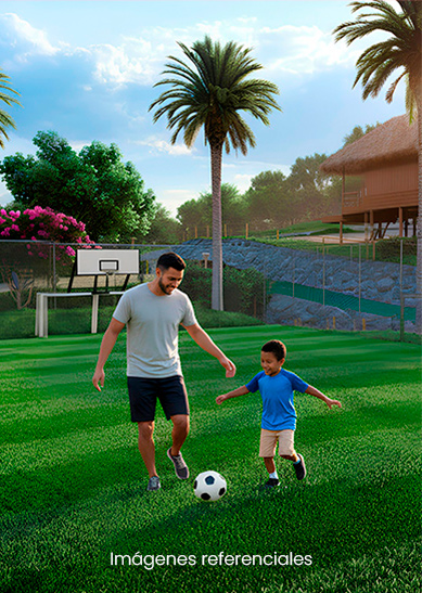 Cancha de fútbol: Área ideal para partidos al aire libre comunitarios.