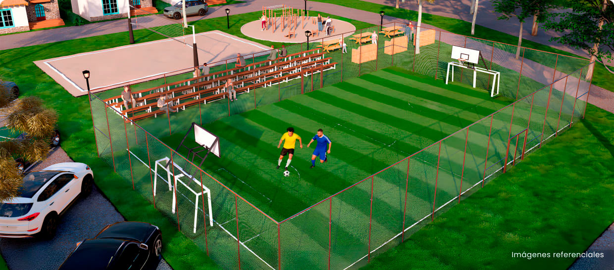 Cancha de fútbol: Espacio ideal para disfrutar partidos y fomentar la vida activa en comunidad.