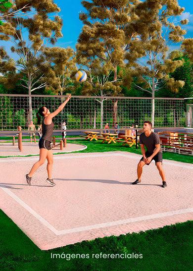 Cancha de vóley: Zona diseñada para compartir momentos deportivos al aire libre.