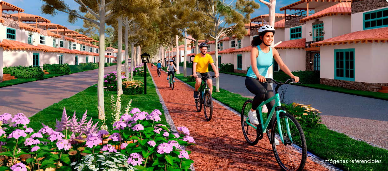 Ciclovía: Recorre el condominio de forma segura y saludable sobre dos ruedas.