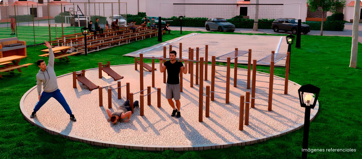 Gimnasio al aire libre: Entrena rodeado de aire puro y vegetación amazónica.