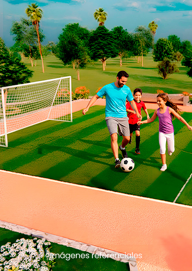 Cancha de fútbol: Espacio ideal para partidos y fomentar vida activa comunitaria.