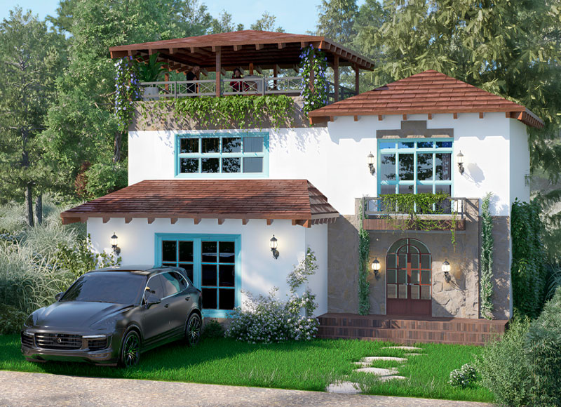 Modelo Kusi  - Vivienda donde el confort moderno se integra con un entorno andino, creando un espacio y acogedor.