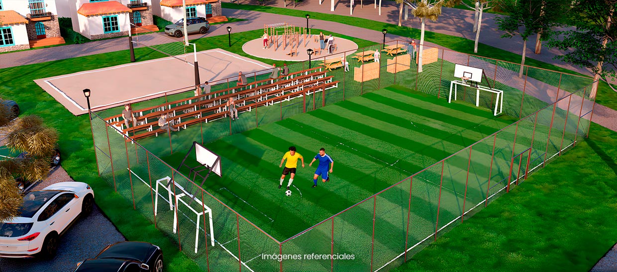 Cancha de fútbol: Espacio ideal para disfrutar partidos y fomentar la vida activa en comunidad.