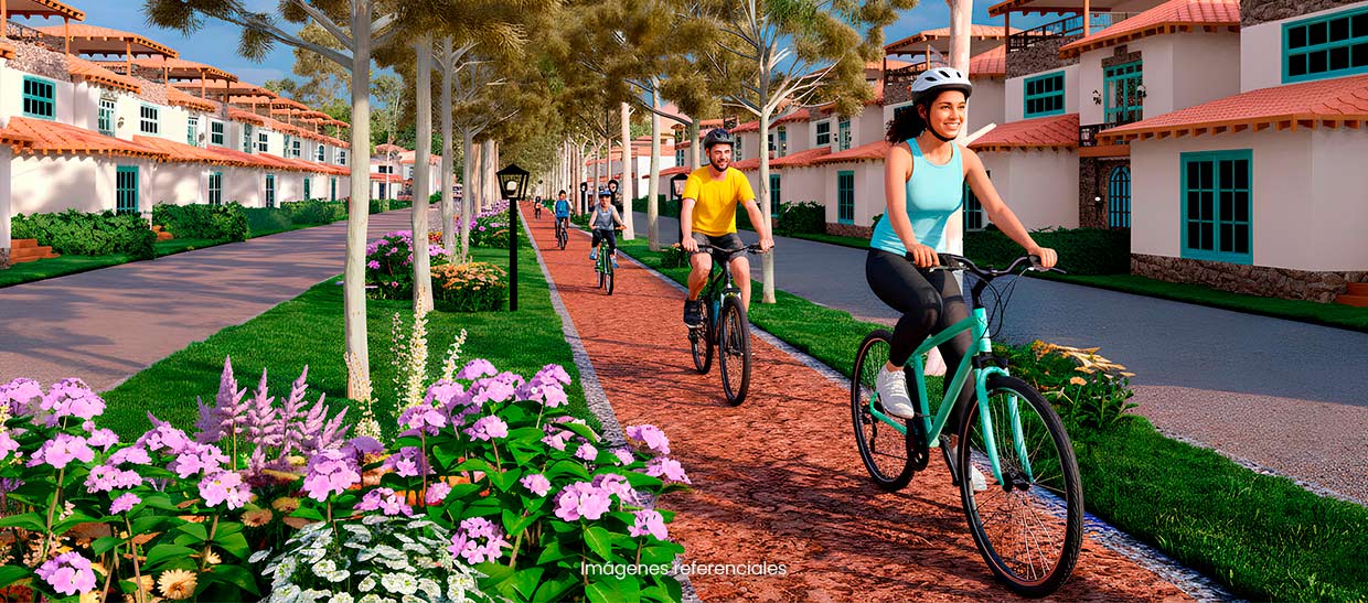 Ciclovía: Recorre el condominio de forma segura y saludable sobre dos ruedas.