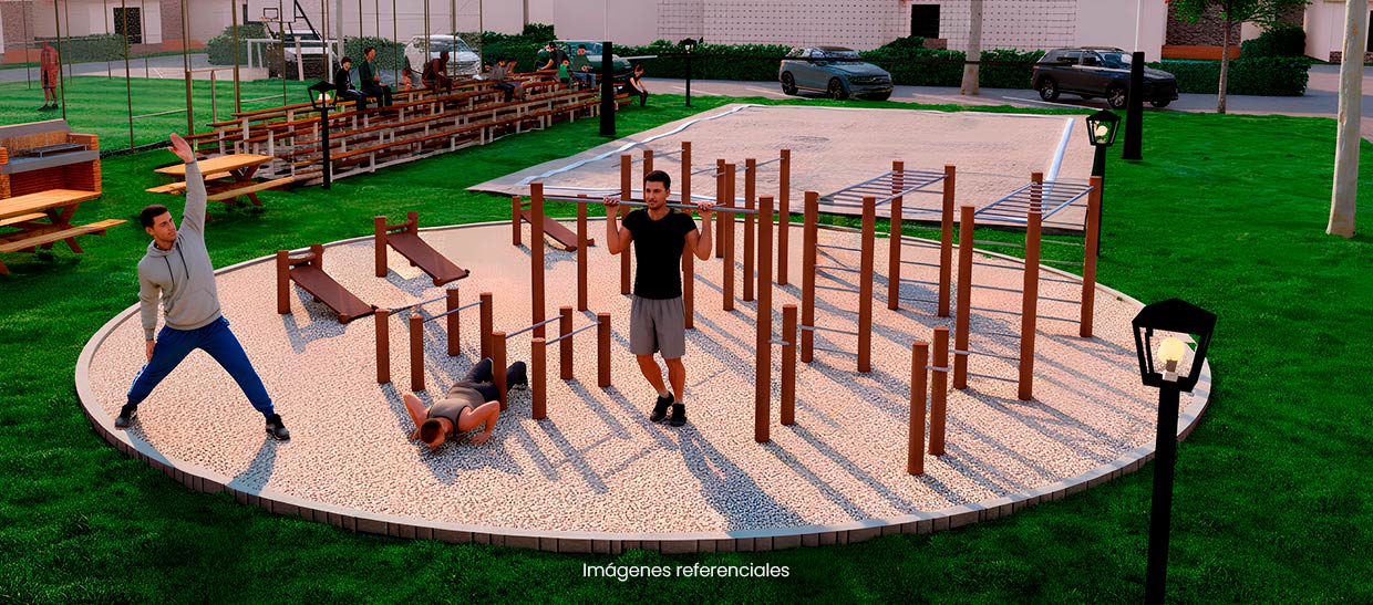 Gimnasio al aire libre: Entrena rodeado de aire puro y vegetación amazónica.