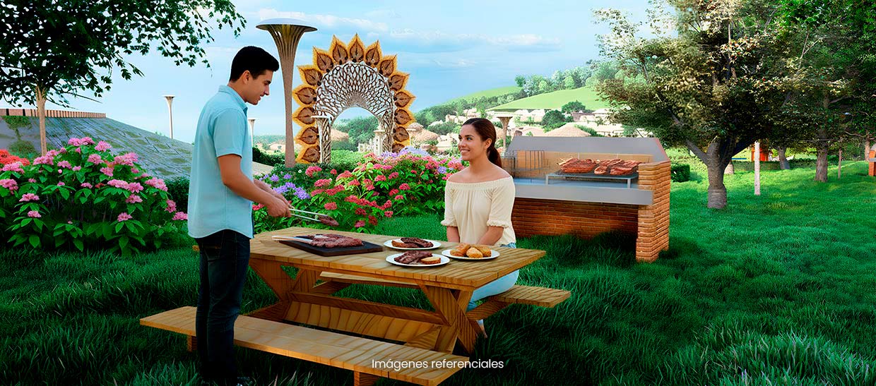Zona de parrillas: Ambiente preparado para compartir comidas y reuniones al aire libre.
