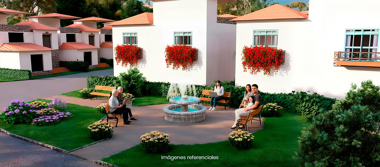 Zona de descanso: Espacios sombreados para relajarte y disfrutar la tranquilidad del condominio.